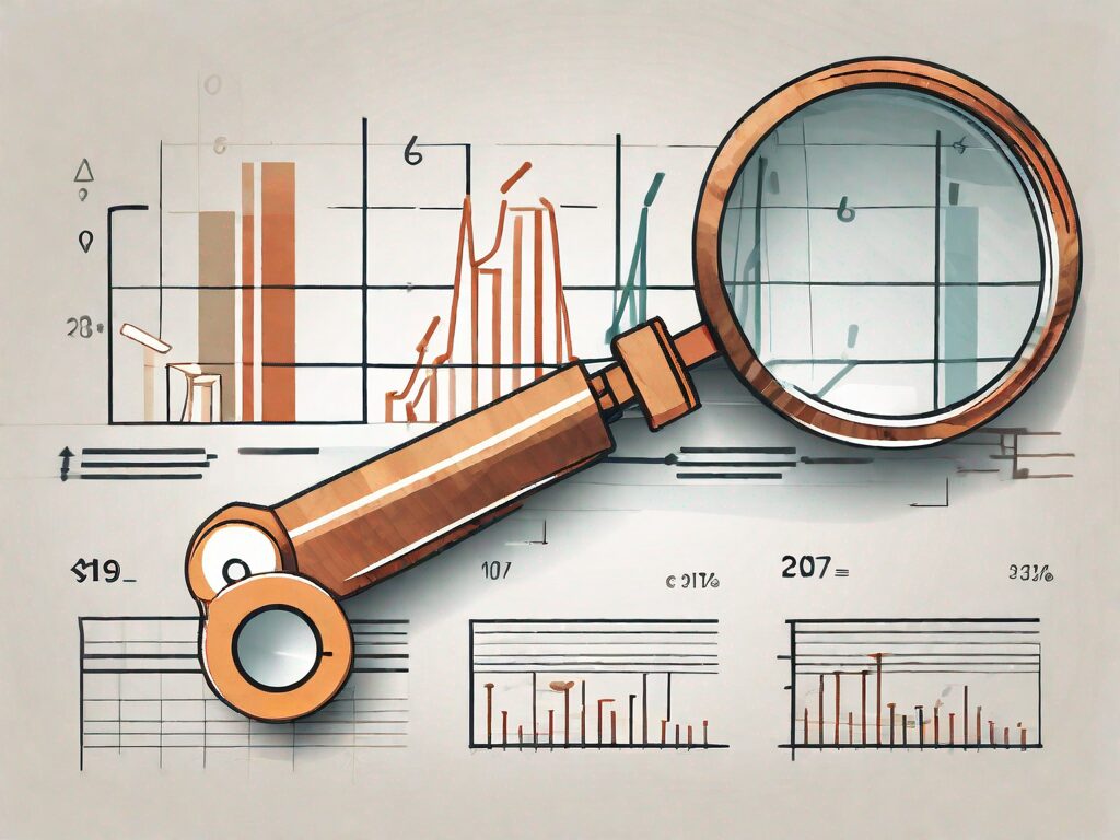 A magnifying glass focusing on a set of different sized keys